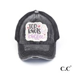 Wholesale c C BT Distressed Embroidered Top Knots Coffee Patch Pony One Fits Mos