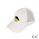 Wholesale bT Smile Embroidered Criss Cross Pony Cap One Fits Most Elastic Criss