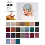 Wholesale messy bun confetti print C C beanie ivory acrylic