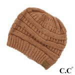 Wholesale c C MB Ribbed confetti messy bun knit beanie Acrylic One fits most