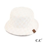 Wholesale c C KB Checkered Pattern Terry Cloth Bucket Hat One Fits Most Cotton P