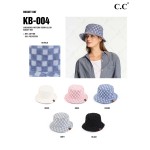 Wholesale c C KB Checkered Pattern Terry Cloth Bucket Hat One Fits Most Cotton P