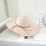 Wholesale brim Floppy Straw Sun Hat Thin Leather Band One Fits Most Adjustable