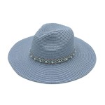 Wholesale straw Panama Hat Aztec Band Pearl Accents One Fits Most Adjustable Dra