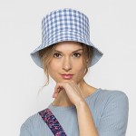 Wholesale gingham Reversible Bucket Hat One Fits Most Polyester