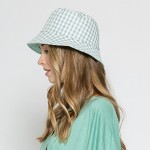 Wholesale gingham Reversible Bucket Hat One Fits Most Polyester