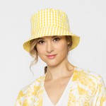 Wholesale gingham Reversible Bucket Hat One Fits Most Polyester