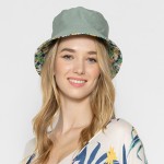 Wholesale palm Leaf Reversible Bucket Hat One Fits Most Polyester