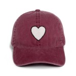 Wholesale chenille Heart Baseball Cap One Fits Most Adjustable Slide Buckle Cott