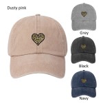 Wholesale leopard Print Heart Baseball Cap One Fits Most Adjustable Cotton