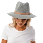 Wholesale panama Hat Faux Leather Band One Fits Most Adjustable Drawstring Hat B