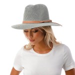 Wholesale panama Hat Faux Leather Band One Fits Most Adjustable Drawstring Hat B