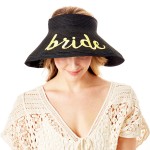 "Bride" Straw Roll Up Sun Visor Featuring Bow On Back

- One size fits most
- Adjustable Velcro Closure
- Brim Width: 5"
- 60% Paper / 40% Nylon