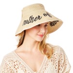 Wholesale mother Bride Straw Roll Up Sun Visor Bow Back One fits most Adjustabl