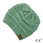 C.C MB-20A 
Solid color beanie tail hat "The Original" messy bun beanie

- 100% Acrylic 
- One size fits most
- Matches: HAT-20A, G-20 and SF-800