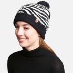 Wholesale comfyLuxe Zebra Print Pom Pom Beanie Lining One Fits Most Poly Microfi