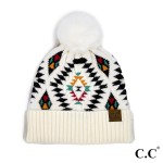 Wholesale c C HAT Aztec Pattern Hat Soft Faux Fur Pom Rayon PBT Nylon One Fits M