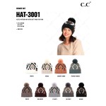 C.C HAT-3001
Aztec Pattern Hat With Soft Faux Fur Pom

- 47% Rayon / 31% PBT / 22% Nylon
- One Size Fits Most