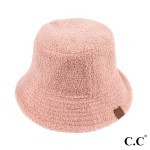Wholesale c C BK Soft Faux Leather Bucket Hat Shearling Trims One Fits Most Reve