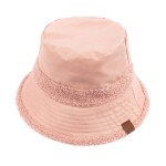 Wholesale c C BK Soft Faux Leather Bucket Hat Shearling Trims One Fits Most Reve