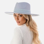Wholesale brim Felt Panama Hat Thick Woven Band One Fits Most Adjustable String