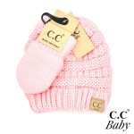 Wholesale c C BABY SET Solid Ribbed Baby Beanie Hat Mitten Glove Mittens Lined I