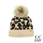 Wholesale c C KIDS Kids Leopard Print Faux Fur Pom Beanie One fits most Rayon PB