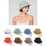 Wholesale c C Brand fedora hat braided accent brim paper polyester total diamete