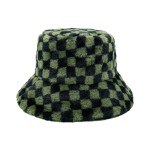 Fuzzy Checkered Bucket Hat.

- Adjustable Draw String
- One Size Fits Most
- 100% Polyester