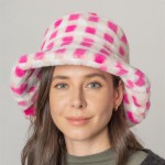 Wholesale do Everything Love Faux Fur Plaid Bucket Hat One Fits Most Lined Bucke