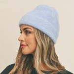 Wholesale fuzzy Solid Color Beanie One Fits Most Acrylic