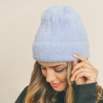 Wholesale fuzzy Solid Color Beanie One Fits Most Acrylic