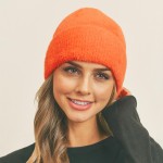 Wholesale fuzzy Solid Color Beanie One Fits Most Acrylic