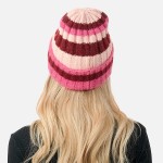 Wholesale knit Ribbed Cuffed Striped Beanie One Fits Most Polyester Acrylic Span