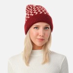 Wholesale chevron Striped Beanie Faux Fur Pom One Fits Most Acrylic Polyester Sp