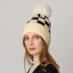 Wholesale do Everything Love Checkered Beanie Pom One Fits Most Acrylic