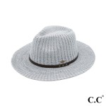 Wholesale c C KP Knitted Panama Hat Leather Band One Fits Most Adjustable Drawst