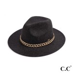 Wholesale c C WF Vegan Felt Panama Brim Hat Lightweight Chain One Fits Most Adju