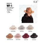 Wholesale c C WF Vegan Felt Panama Brim Hat Lightweight Chain One Fits Most Adju