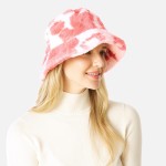 Wholesale faux Fur Cow Print Bucket Hat One Fits Most Adjustable Drawstring Insi