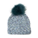 Wholesale kids Mixed Knit Beanie Sequins PomPom Acrylic Nylon Polyester Sequins