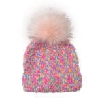 Wholesale kids Mixed Knit Beanie Sequins PomPom Acrylic Nylon Polyester Sequins