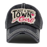 Wholesale vintage Distressed Just Small Town Girl Embroidered Patch Baseball Cap