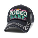 Wholesale vintage Distressed Baseball Cap Rodeo Babe Embroidered Detail One Fits