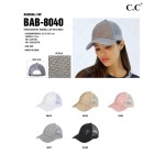 C.C BAB-8040
Rhinestone Net Baseball Cap With Mesh

- One Size Fits Most
- 60% Polyester / 40% Cotton