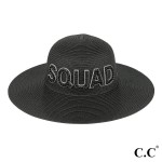 C.C STC-10 Brim Hat
Bride & Squad Wide Brim Sun Hat In Pearls, Rhinestone and Glitter Charms

- One Size Fits Most With Internal Drawstring
- Brim Approximately 4" 
- 80% Paper/ 20% Polyester 