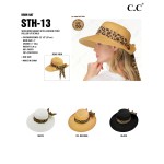 Wholesale c C STH Brim Sunhat Leopard Print Rolled Up Details UPF Adjustable Dra