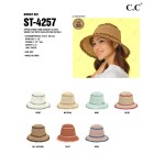 Wholesale c C ST Paper Straw Hand Crochet Clothe Bucket Hat Scallop Edge Details