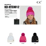 Wholesale c C KD HTE Kids Sequin Fur Pom Beanie One Kids Lined Beanie Polyester