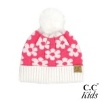 C.C KD-HTE0063
Kids Daisy Pom Beanie

- One Size
- Faux Fur Pom 
- 47% Rayon, 31% Polyester, 22% Nylon